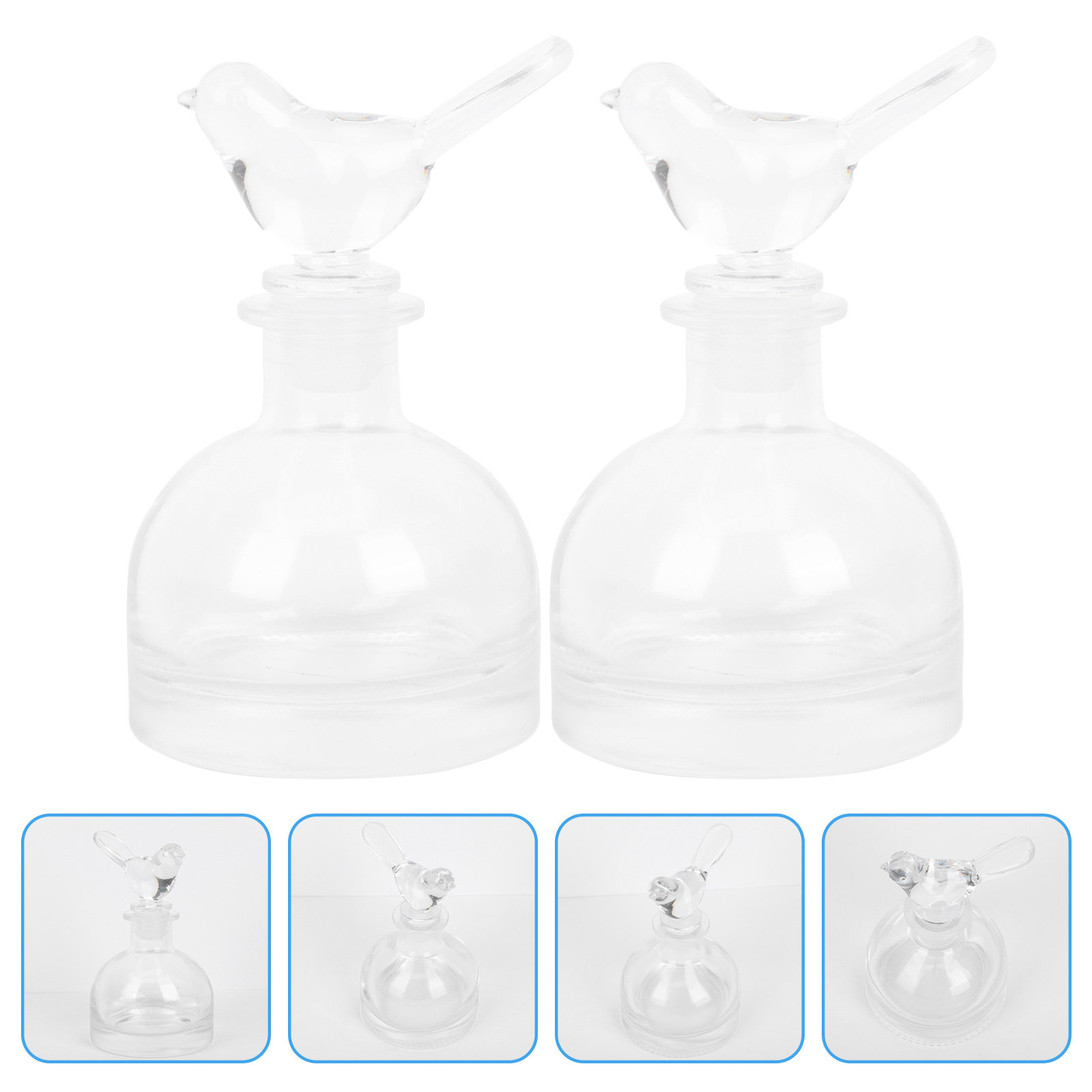 Home Decor Glass - 2 Buah Botol Parfum Kaca Premium