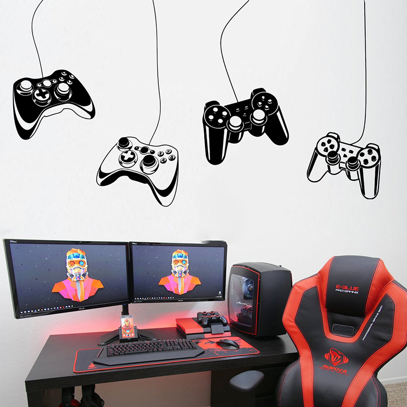 Home Decor Xbox Games - 4 Buah Stiker Dinding Pengendali Game