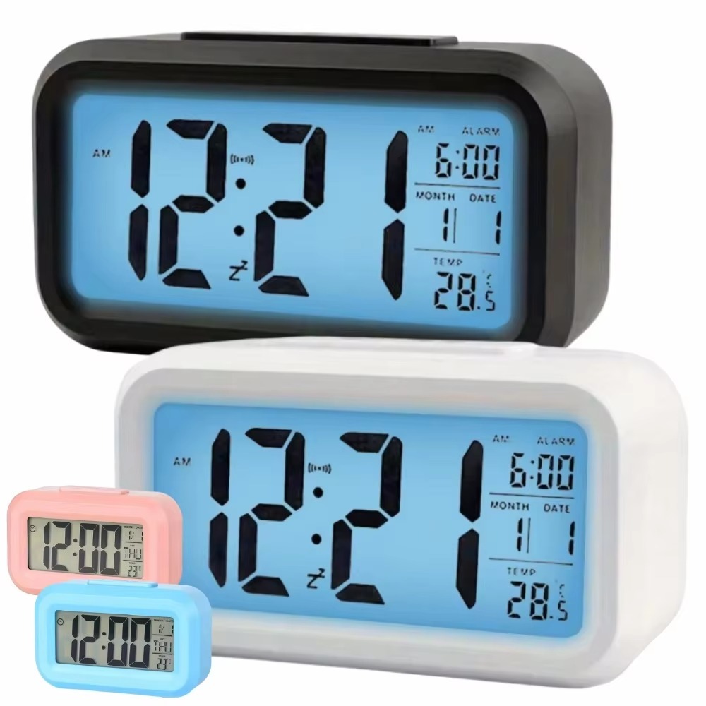 Vintage Alarm Clock - Layar LCD Jam Alarm Digital Lampu