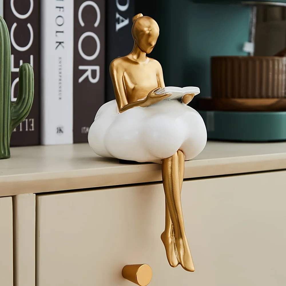 Home Decor Y2K - Patung Gadis awan seni abstrak patung