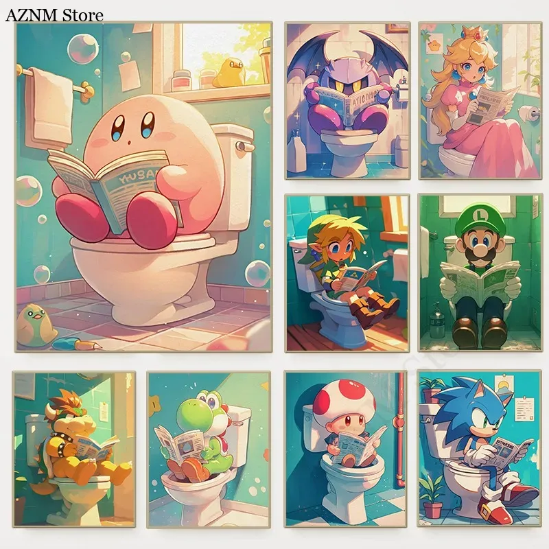 Home Decor Games Free - Poster Video Game Kartun Kamar Mandi