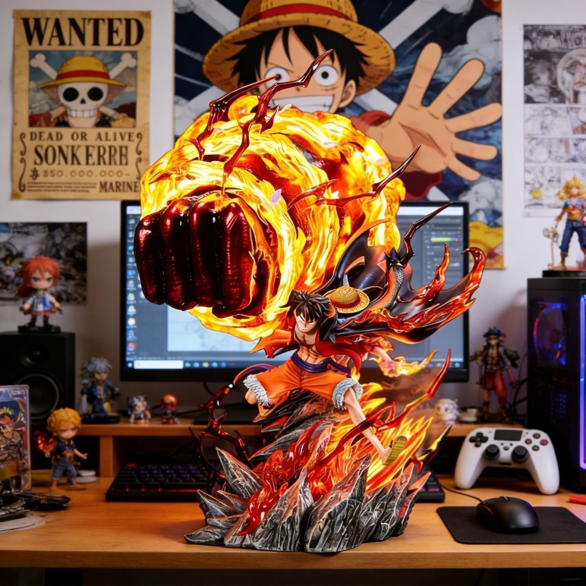Home Decor Quirky - LZ Karmic Fire Luffy 35CM Patung