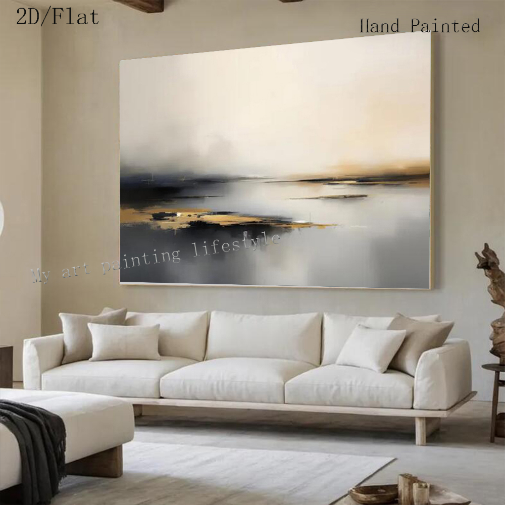 Home Decor Free Images - Lukisan Minyak Abstrak Besar Dilukis Tangan
