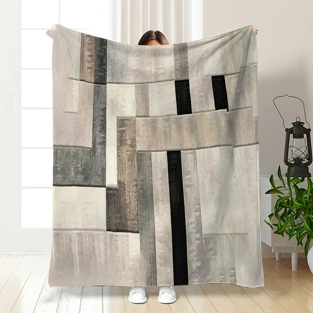 Neutral Throw Blanket - Selimut Flanel Poliester Mewah dengan Desain