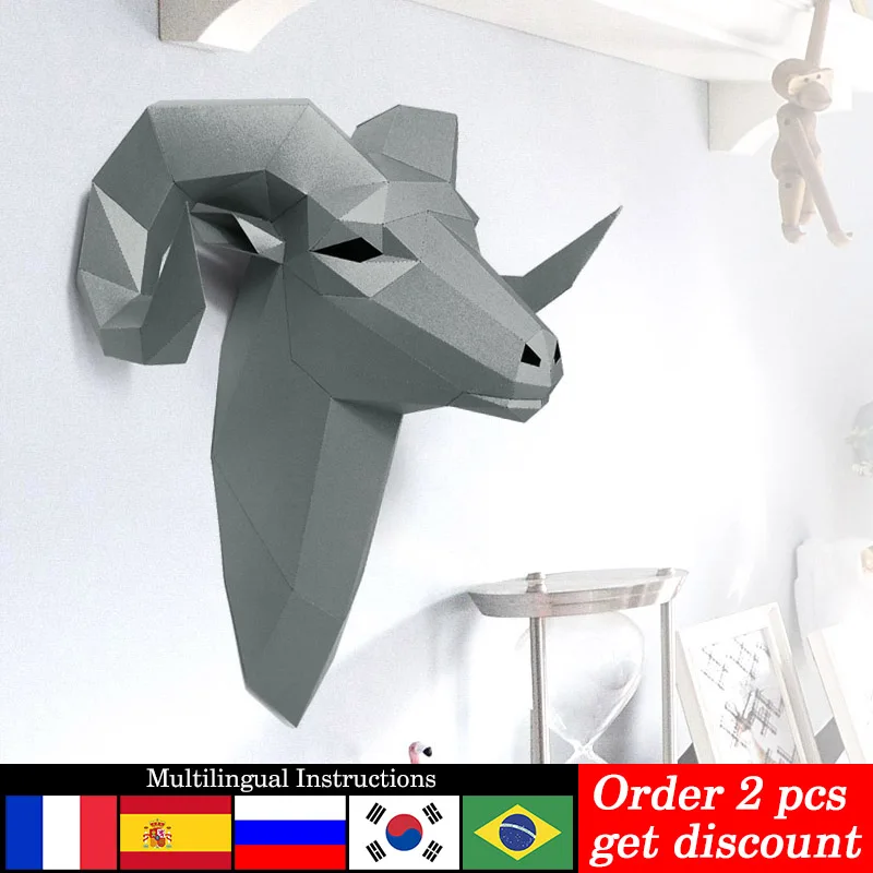 Home Decor Center - Pra-potongan Bighorn liar domba hewan dekorasi
