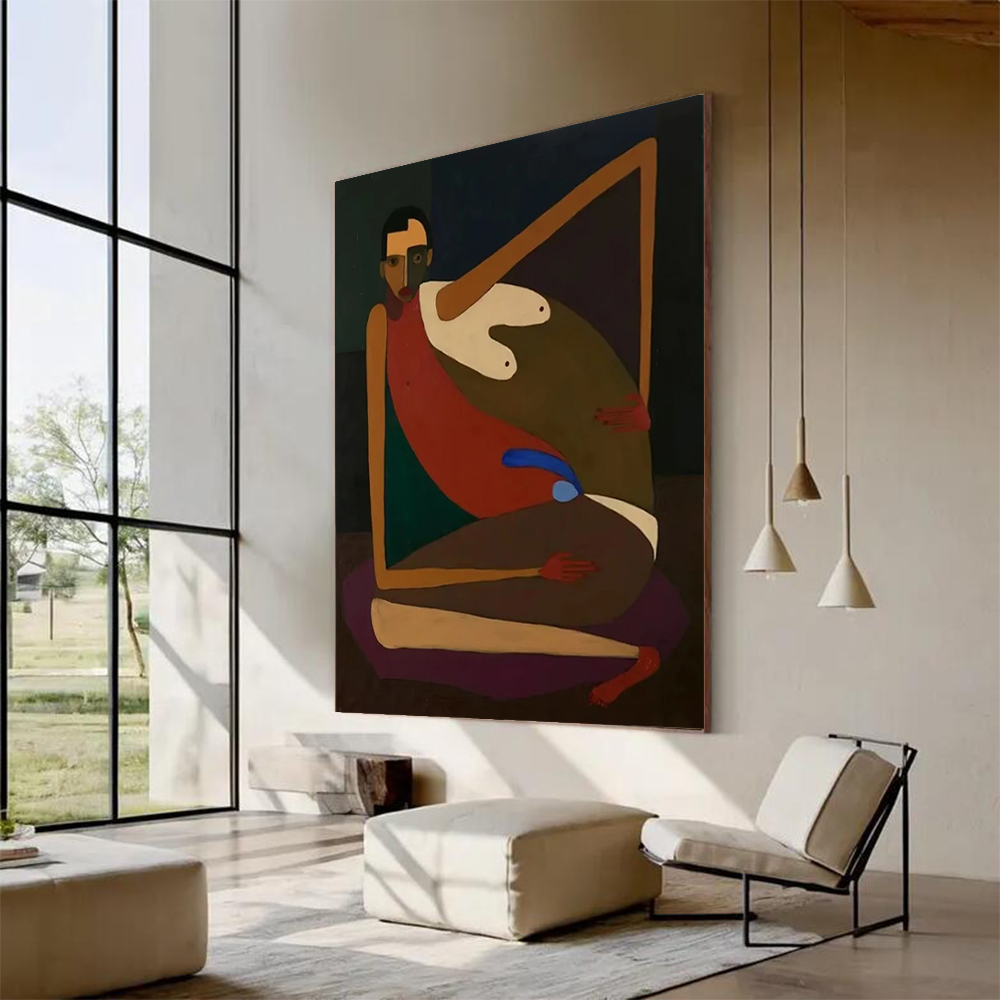 Home Decor Free Images - Lukisan Minyak Abstrak Buatan Tangan di