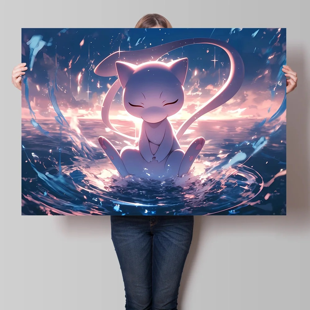 Home Decor Free Images - Cetakan HD Kanvas Poster Pokemon Mew