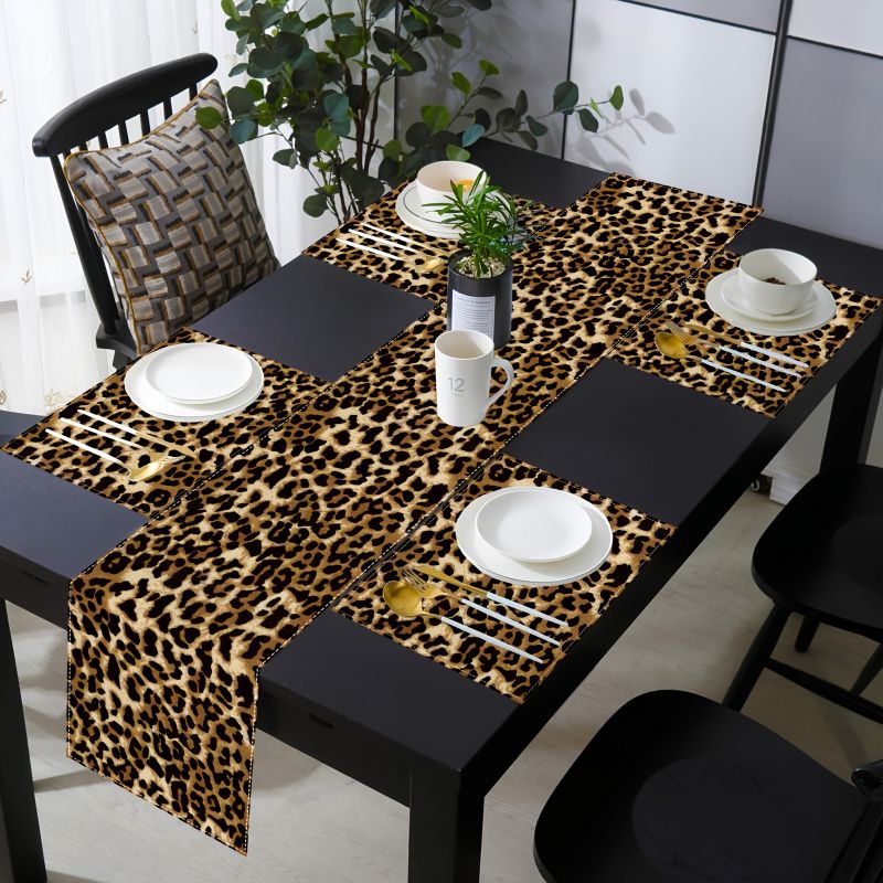 Linen Table Runner - VIKAMA Set Alas Meja Motif Macan