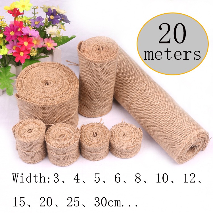 Linen Table Runner - Kain Linen Jute Alami 5-30CM 20M