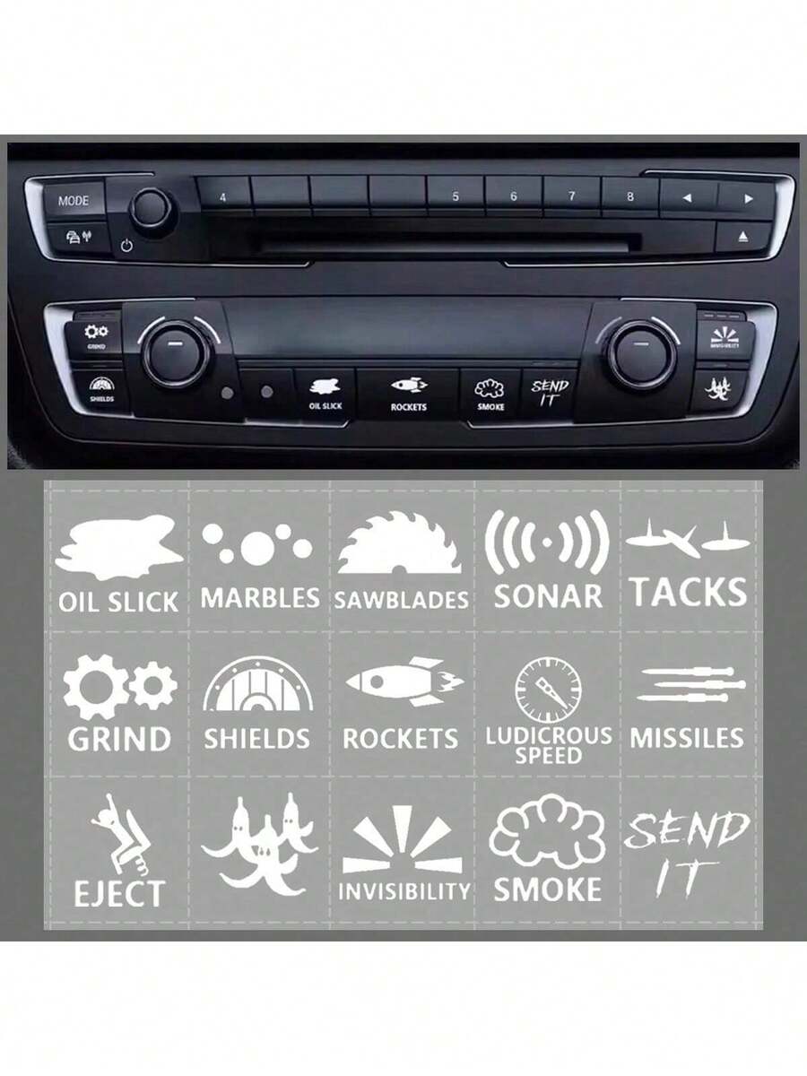 Home Decor Center - Stiker Tombol Interior Mobil, Stiker Eksterior