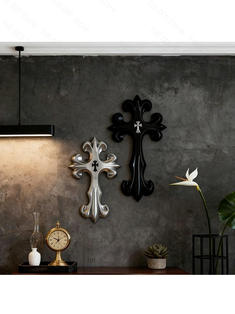 Home Decor White - Dekorasi dinding salib hitam putih bergaya