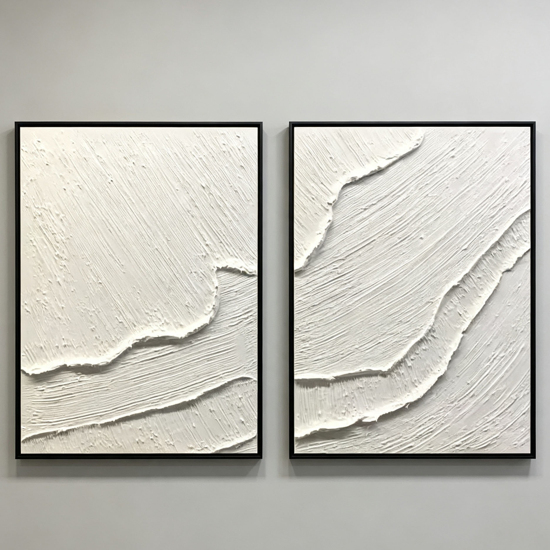 Lukisan Minyak Abstrak Tekstur - Home Decor White ulasan dan harga