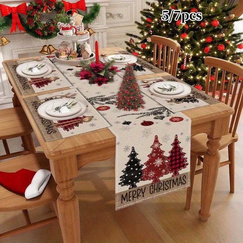 Set Alas Meja Natal Gaya Ameri - Linen Table Runner ulasan dan harga