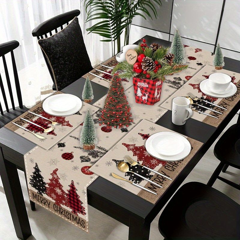 Set Alas Meja Natal Gaya Ameri - Linen Table Runner ulasan dan harga