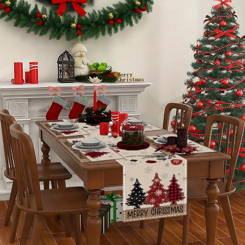 Set Alas Meja Natal Gaya Ameri - Linen Table Runner ulasan dan harga