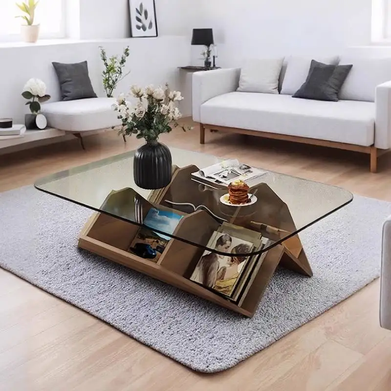 Meja Kopi Kaca Cina Kayu Hitam - Home Decor Center ulasan dan harga