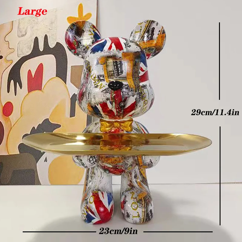 Patung Beruang grafiti 29cm, d - Home Decor Y2K ulasan dan harga