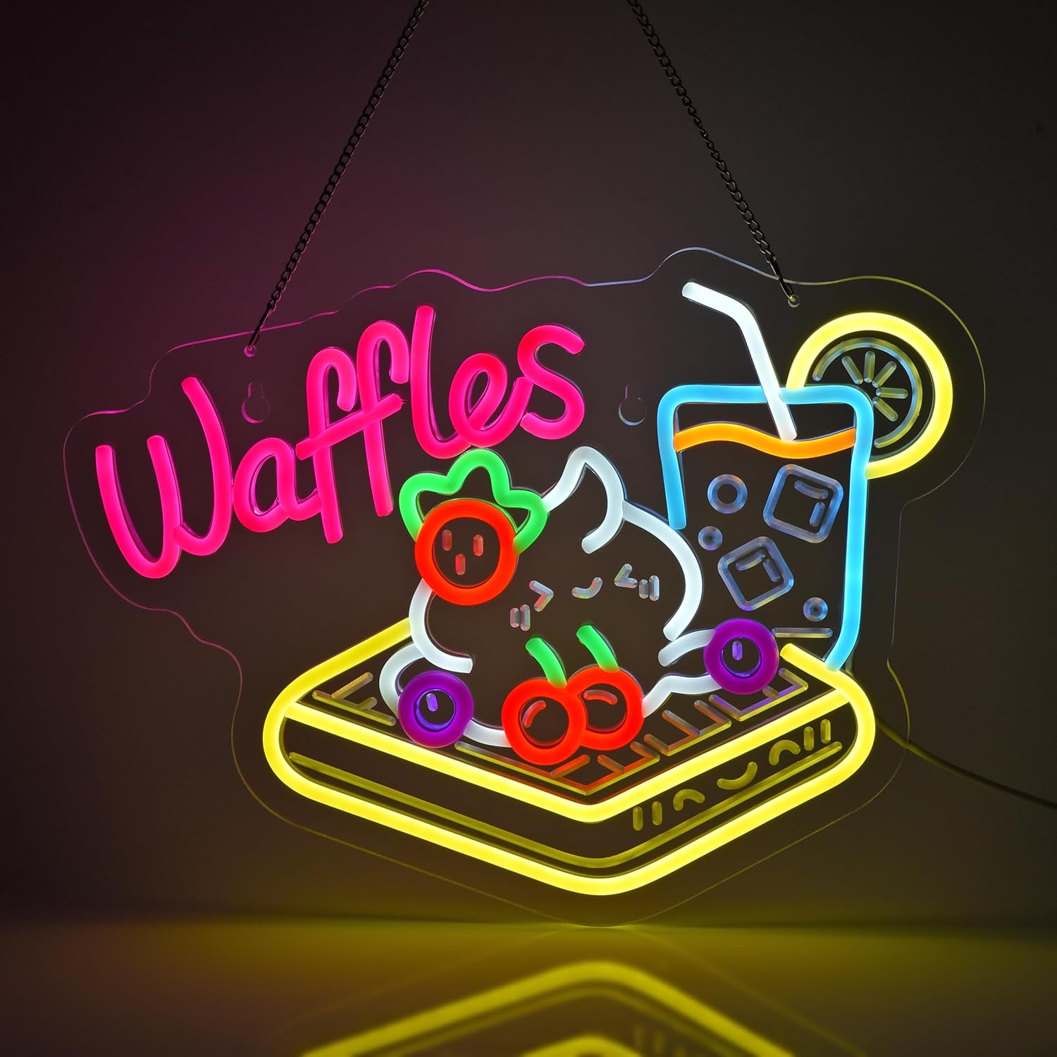 Lampu Neon LED USB Bentuk Waff - Home Decor Retail Stores ulasan dan harga