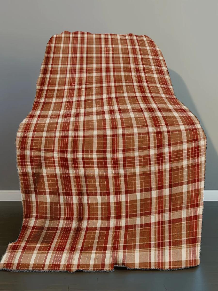 Selimut Flanel Kotak-kotak Rus - Neutral Throw Blanket ulasan dan harga
