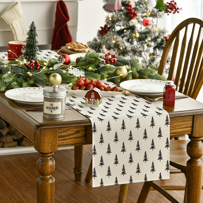 Taplak Meja Pohon Natal Sederh - Linen Table Runner ulasan dan harga