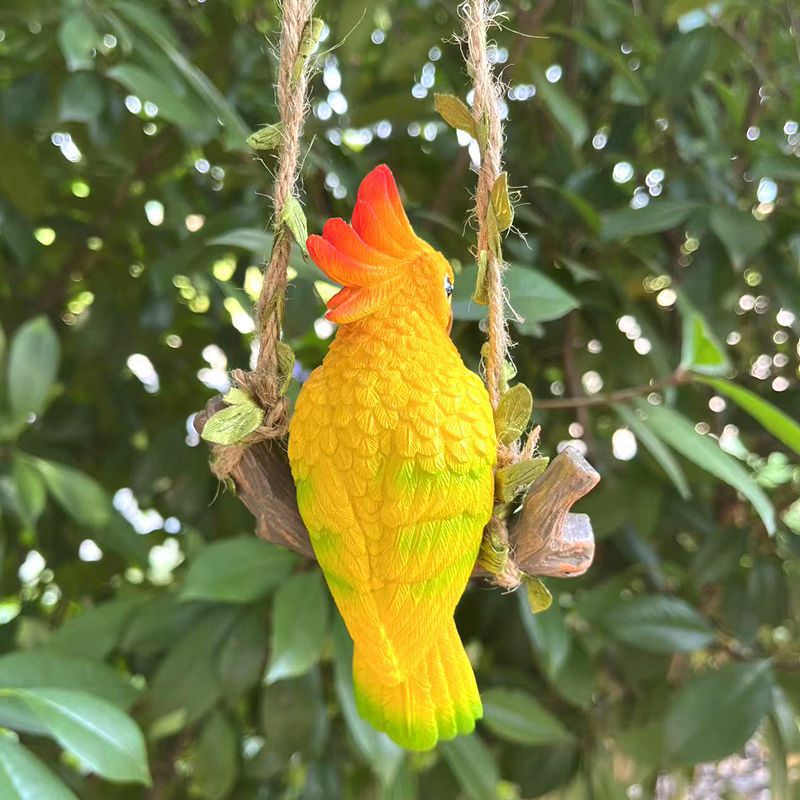 Ayunan Kayu Burung Beo Lucu pa - Home Decor Quirky ulasan dan harga