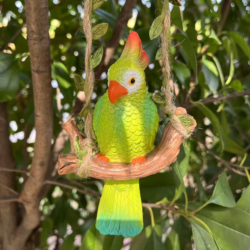 Ayunan Kayu Burung Beo Lucu pa - Home Decor Quirky ulasan dan harga