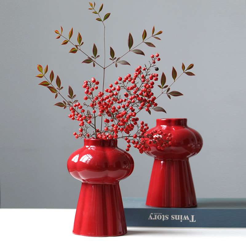 1Pcs Vas Keramik Merah, Pot Bu - Home Decor Center ulasan dan harga