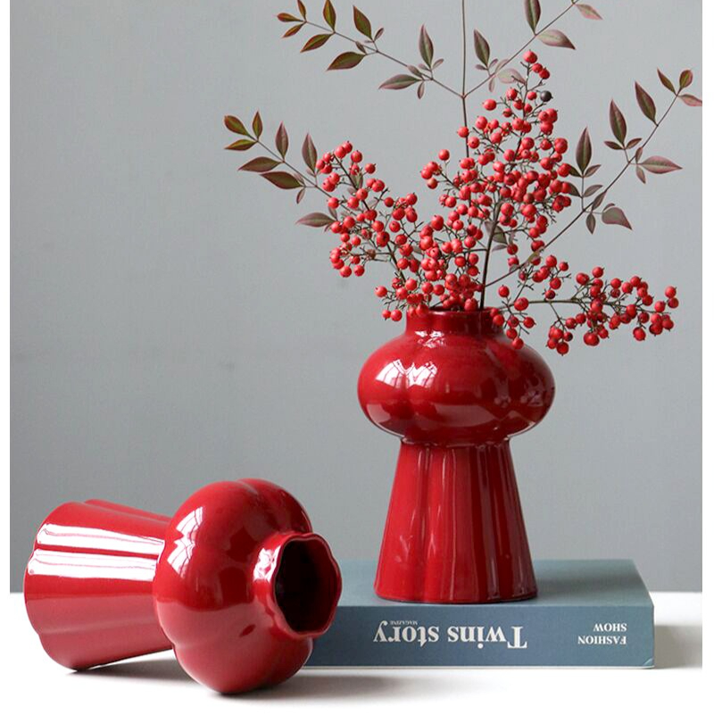 1Pcs Vas Keramik Merah, Pot Bu - Home Decor Center ulasan dan harga