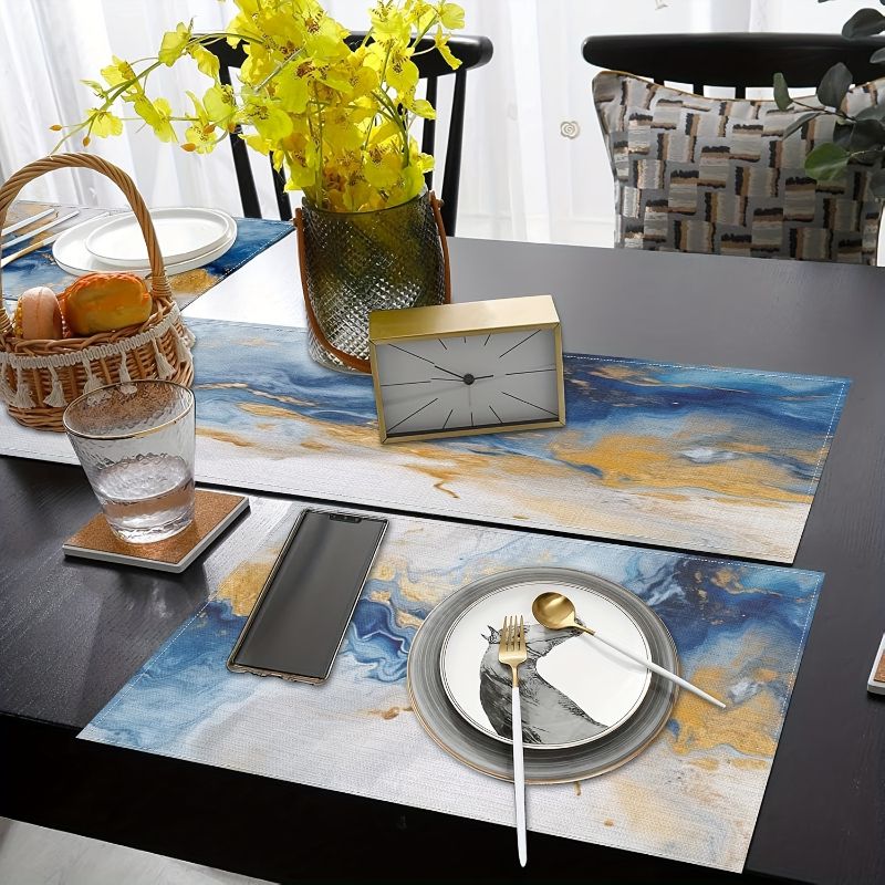 VIKAMA Set Alas Meja Makan Gay - Linen Table Runner ulasan dan harga