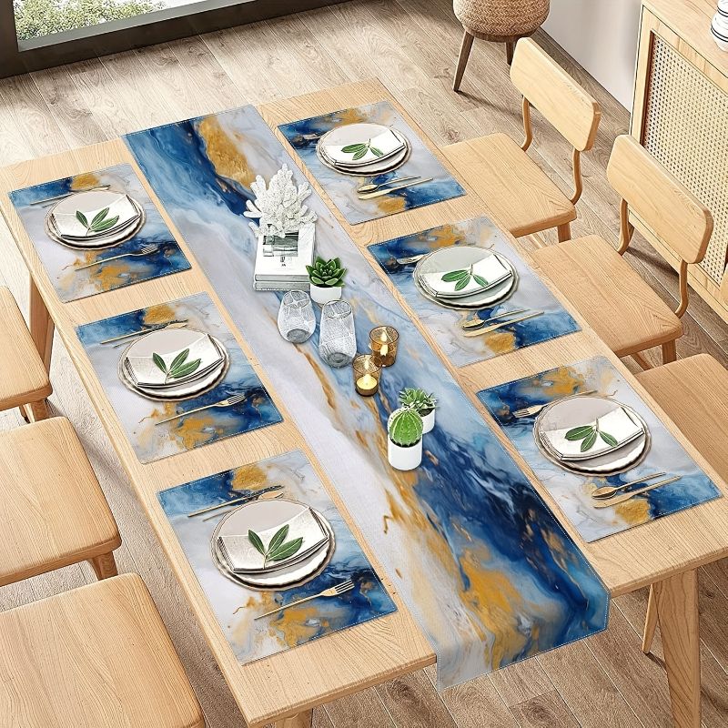 VIKAMA Set Alas Meja Makan Gay - Linen Table Runner ulasan dan harga
