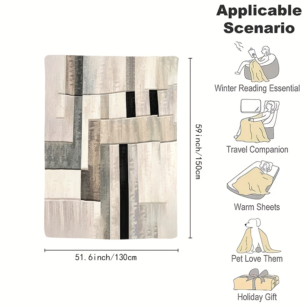Selimut Flanel Poliester Mewah - Neutral Throw Blanket ulasan dan harga