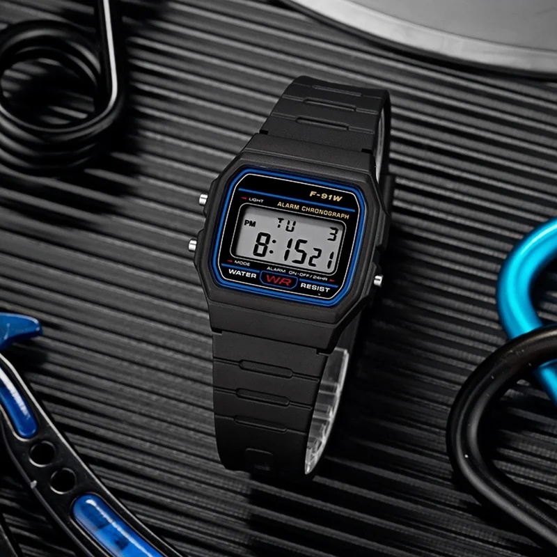 Jam Tangan Digital Klasik F‑91 - Vintage Alarm Clock ulasan dan harga