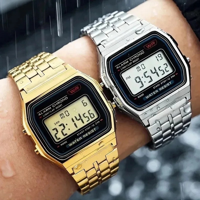 F91W Jam Tangan Tahan Air Retr - Vintage Alarm Clock ulasan dan harga