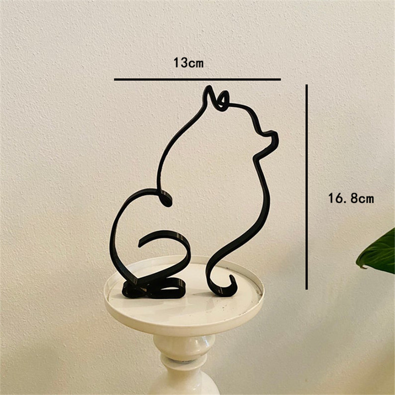 Patung seni anjing Logam abstr - Home Decor Y2K ulasan dan harga