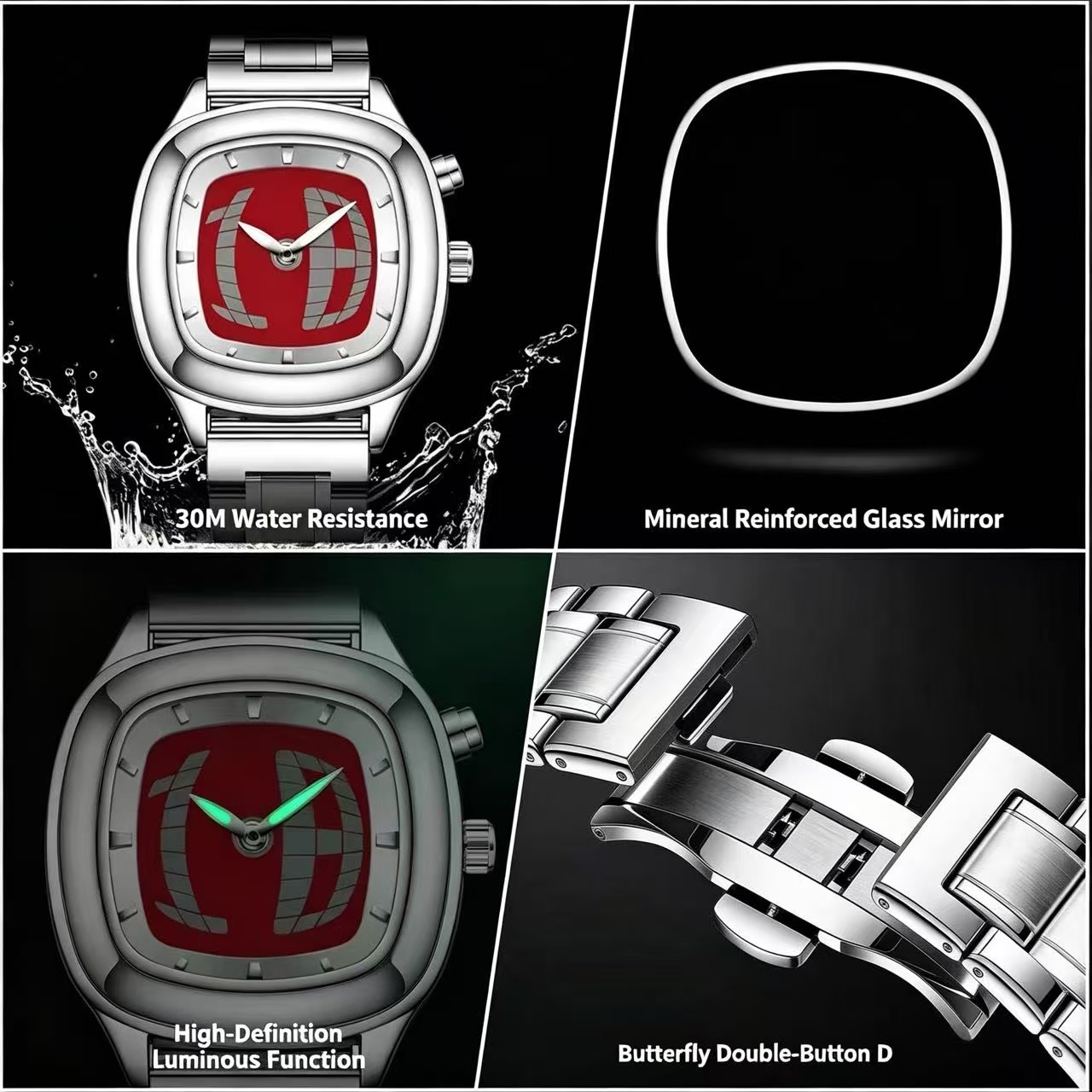 Jam Tangan Pria PAAZOMU Quartz - Vintage Alarm Clock ulasan dan harga