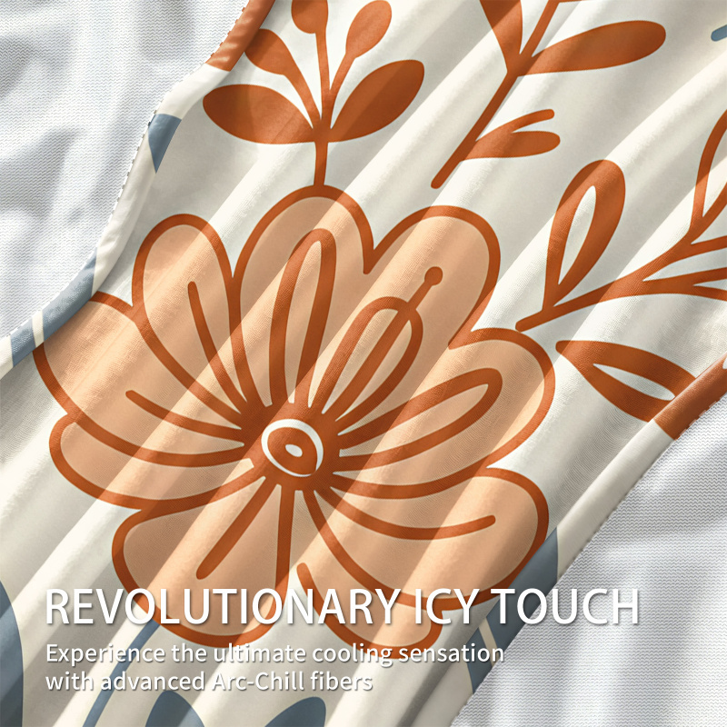 Selimut Pendingin Motif Bunga  - Neutral Throw Blanket ulasan dan harga