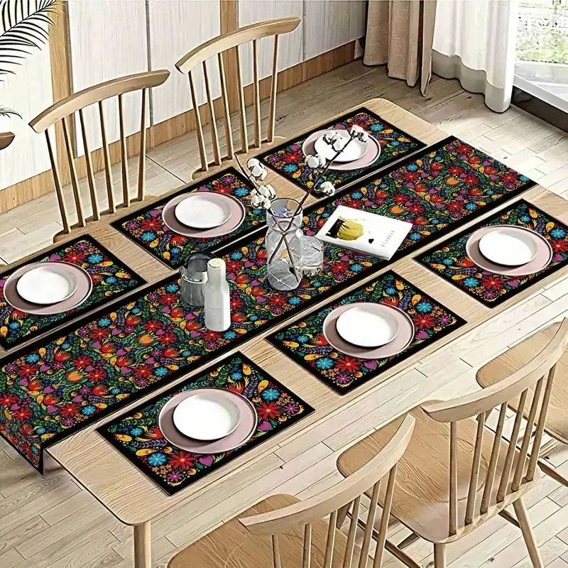 VIKAMA Set Alas Meja Motif Bun - Linen Table Runner ulasan dan harga