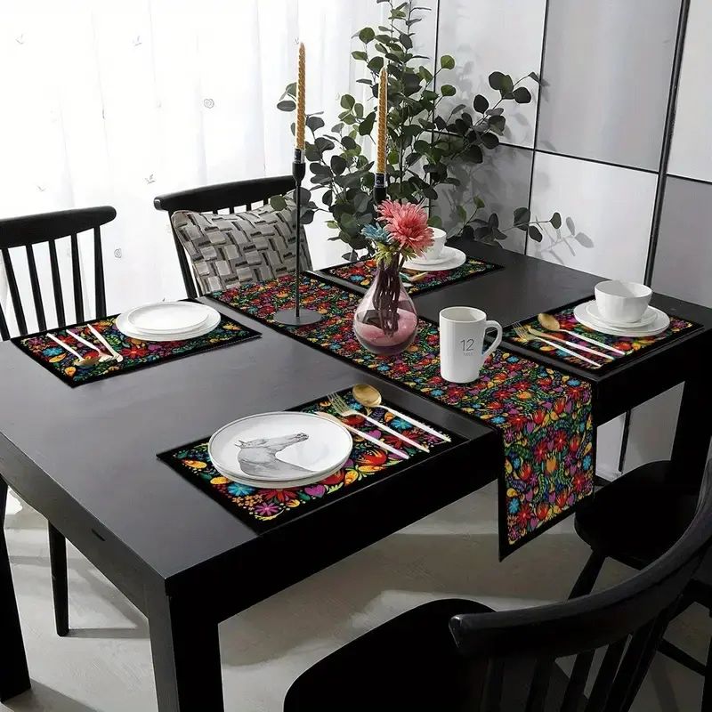 VIKAMA Set Alas Meja Motif Bun - Linen Table Runner ulasan dan harga