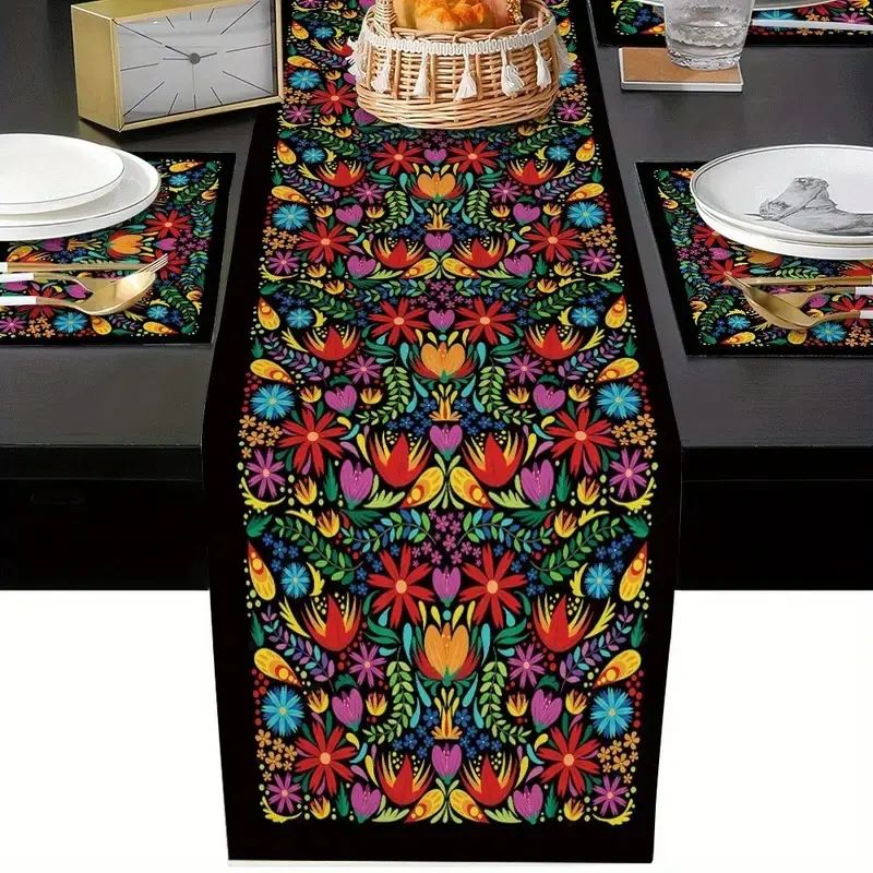 VIKAMA Set Alas Meja Motif Bun - Linen Table Runner ulasan dan harga