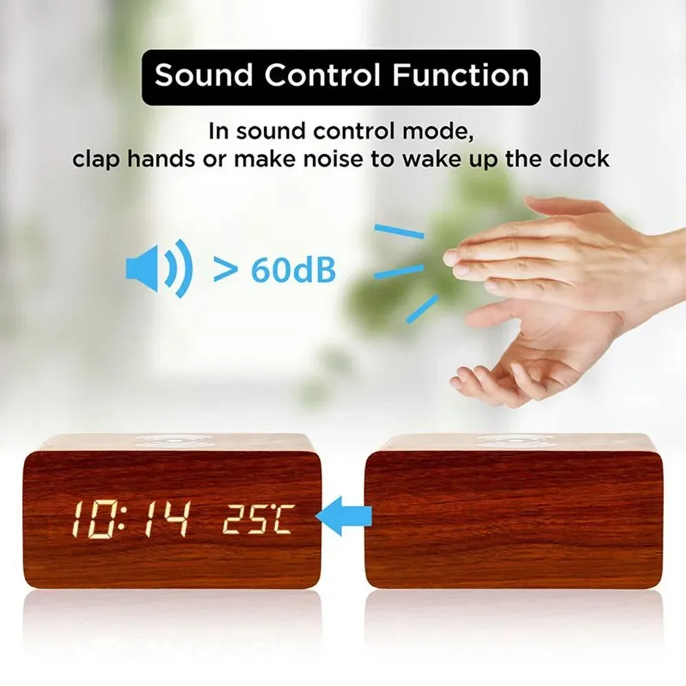 Jam Alarm LED Digital Kayu USB - Vintage Alarm Clock ulasan dan harga