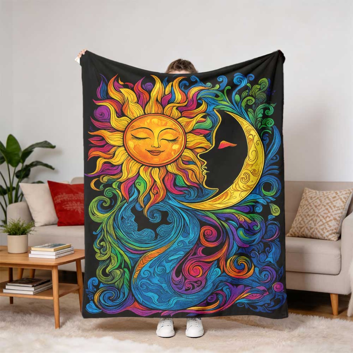 Selimut Lempar Motif Kembang A - Neutral Throw Blanket ulasan dan harga