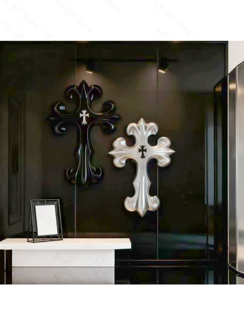 Dekorasi dinding salib hitam p - Home Decor White ulasan dan harga