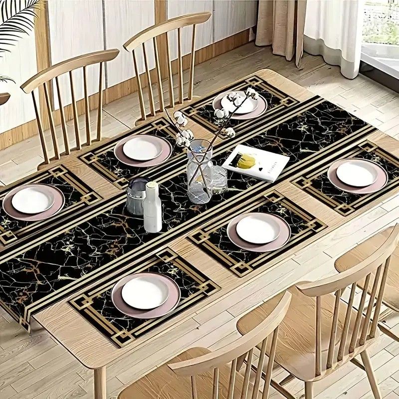 VIKAMA Set Alas Meja Marmer Hi - Linen Table Runner ulasan dan harga