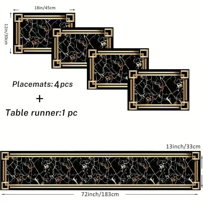 VIKAMA Set Alas Meja Marmer Hi - Linen Table Runner ulasan dan harga