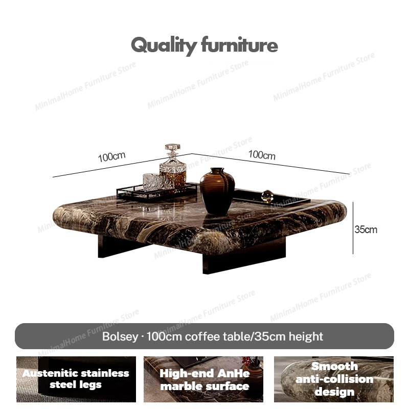 Meja Kopi Persegi Marmer Itali - Home Decor Center ulasan dan harga