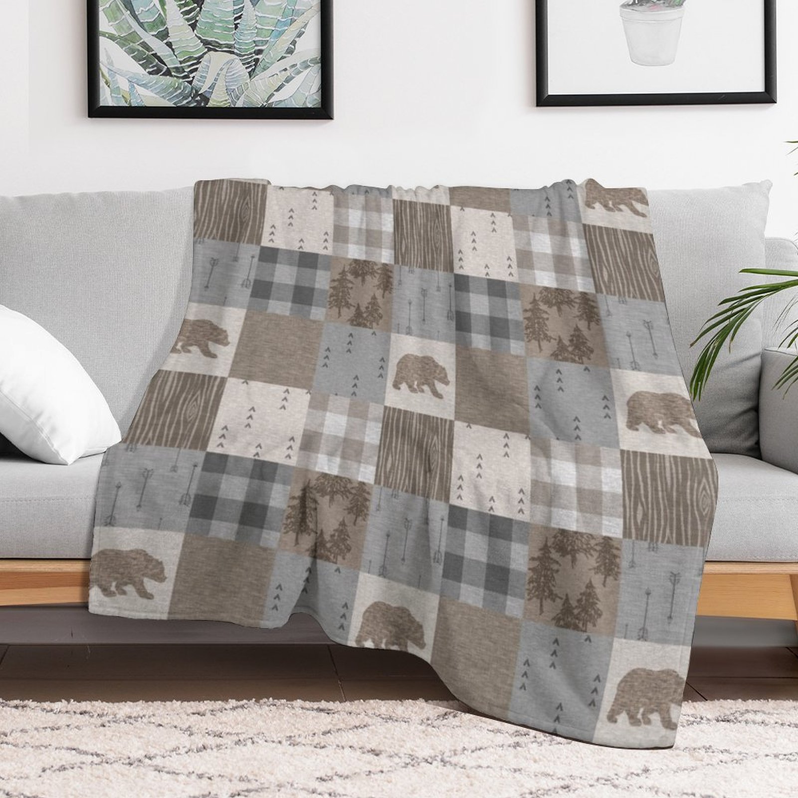 Selimut Patchwork Beruang - Se - Neutral Throw Blanket ulasan dan harga